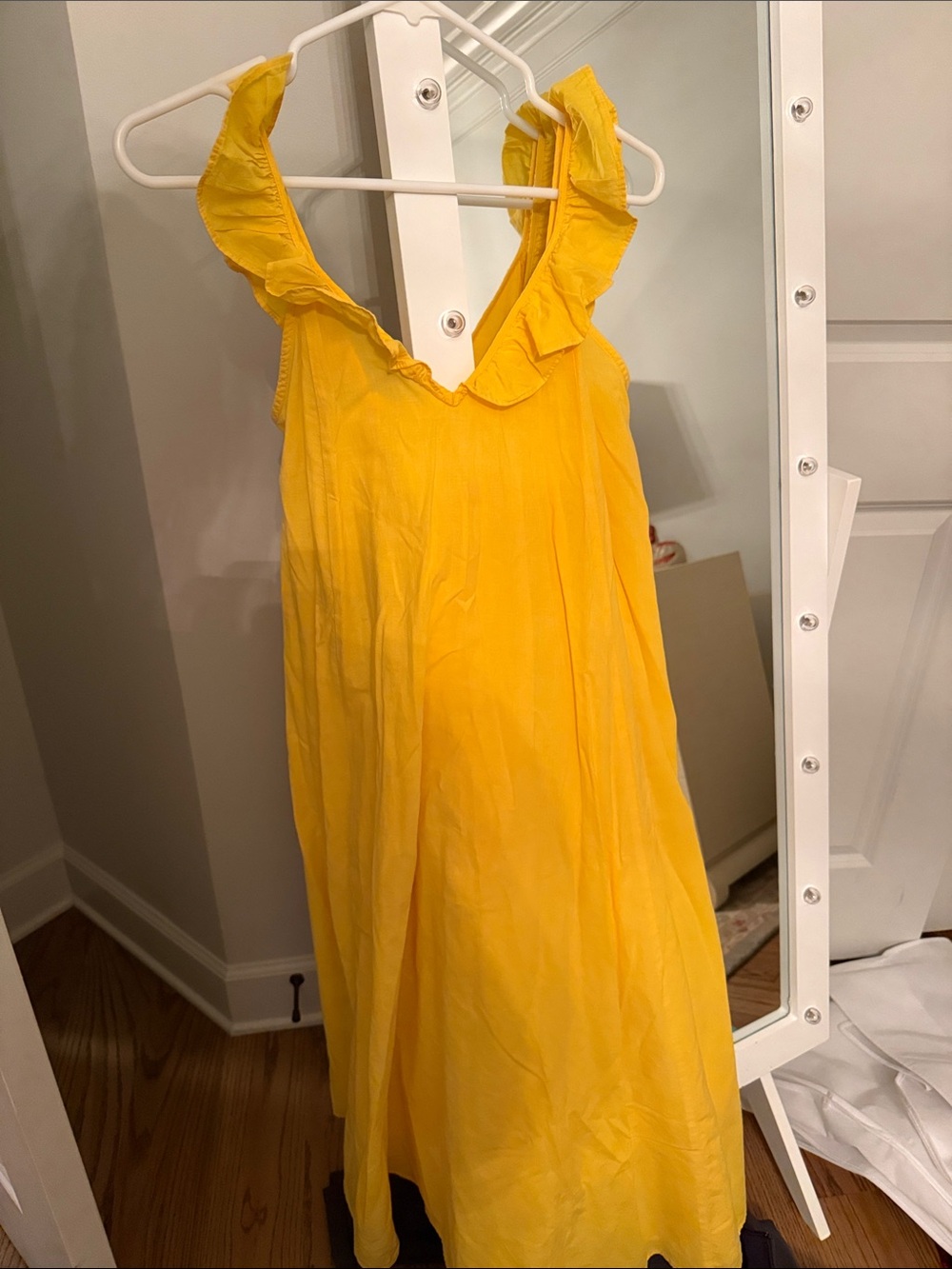 H&M Yellow Ruffle Strap Maxi Dress